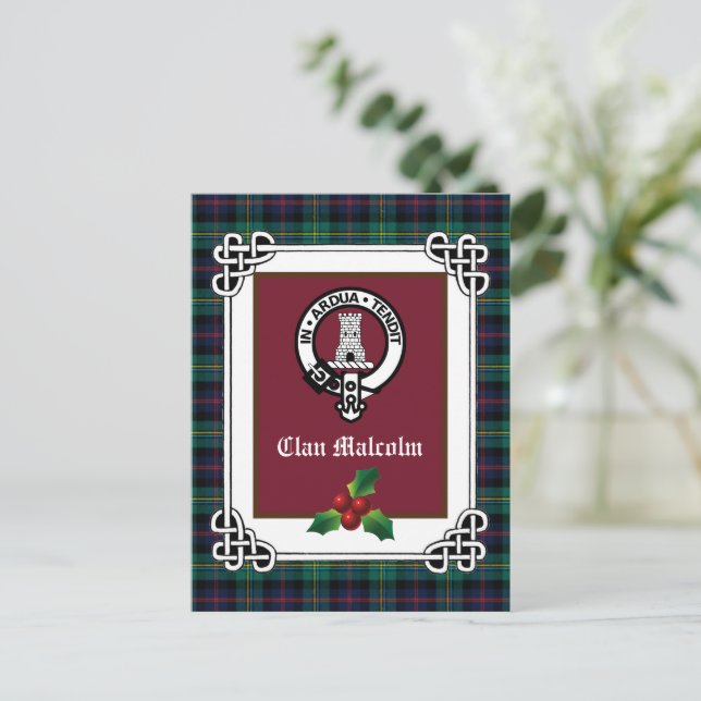 Tarjeta postal para feriados de clan malcolm Escud (Anverso de pie)
