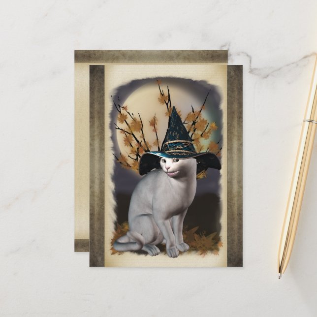Tarjeta postal para gatos de brujas (Anverso/Reverso In Situ)