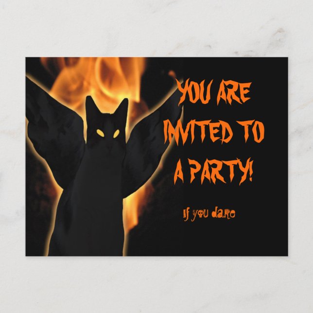 Tarjeta postal para la invitación de Halloween par (Anverso)