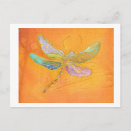Tarjeta postal para la pintura de seda con mosca d