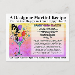 Tarjeta postal para la receta de Candy Corn Martin