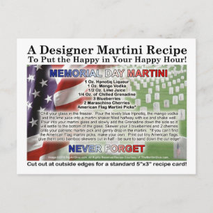 Tarjeta postal para la receta de Martini Memorial
