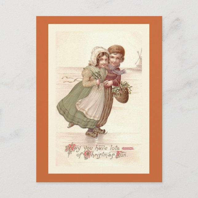 Tarjeta postal para los Navidades del "Patinaje in (Anverso)