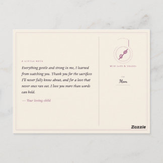 Tarjeta postal para mamá | Tarjeta de amor materna