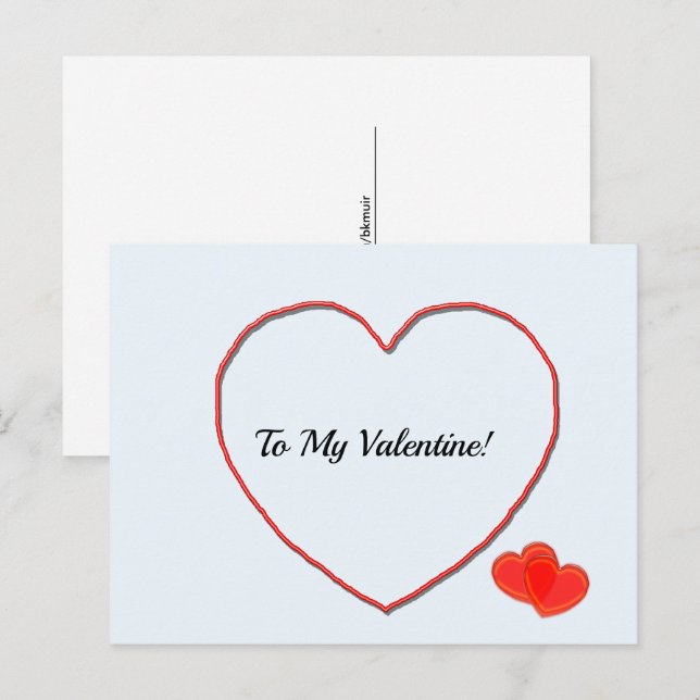 Tarjeta postal - Para mi corazón de San Valentín e (Anverso / Reverso)