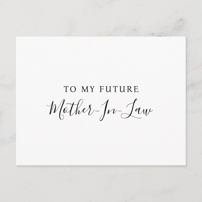 Tarjeta postal para mi futura suegra (Anverso)