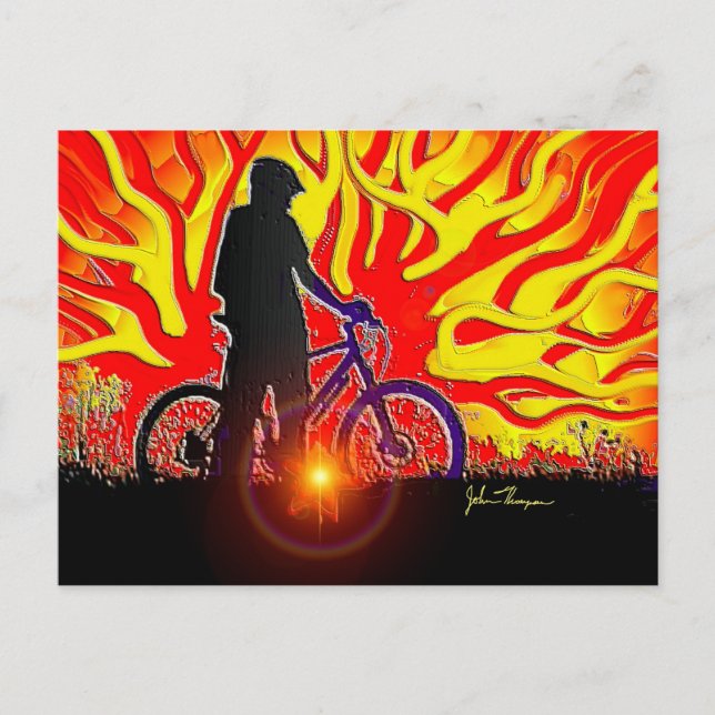 Tarjeta postal para motociclistas de Blazing (Anverso)