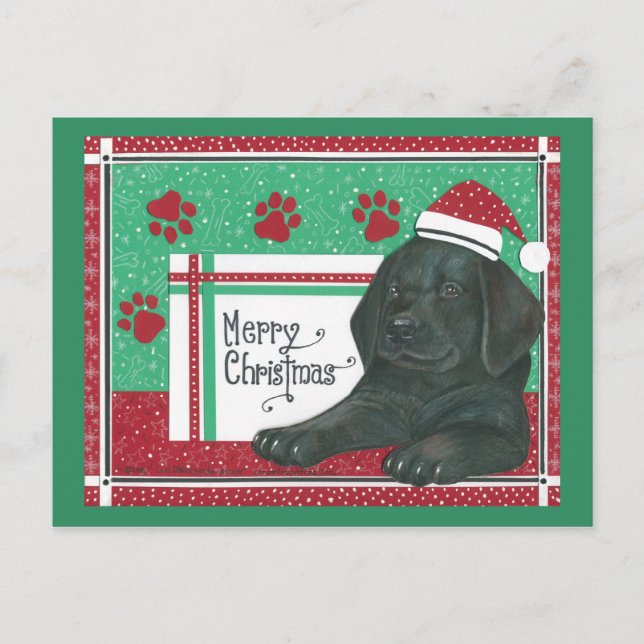 Tarjeta postal para Navidades de Black Lab (Anverso)