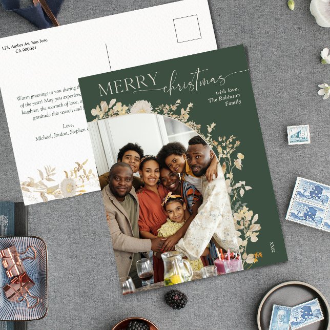 Tarjeta postal para Navidades de fotografía de par (Subido por el creador)
