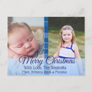 Tarjeta postal para Navidades de fotos de la famil