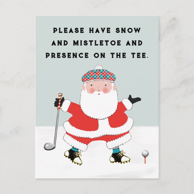 Tarjeta postal para Navidades de golf (Anverso)