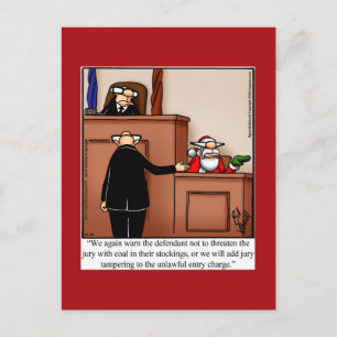 Tarjeta postal para Navidades de humor en el juici
