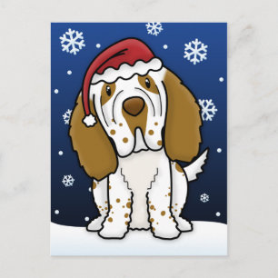 Tarjeta postal para Navidades de Kawaii Clumber Sp