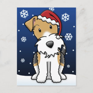 Tarjeta postal para Navidades de Kawaii Wire Fox T