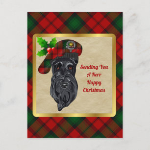 Tarjeta postal para Navidades de Kerr Clan Badge y