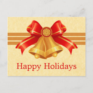 Tarjeta postal para Navidades de las campanas roja