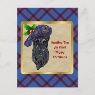 Tarjeta postal para Navidades Elliot Clan Badge y