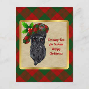 Tarjeta postal para Navidades Erskine Clan Badge y