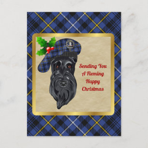 Tarjeta postal para Navidades Fleming Clan Badge y