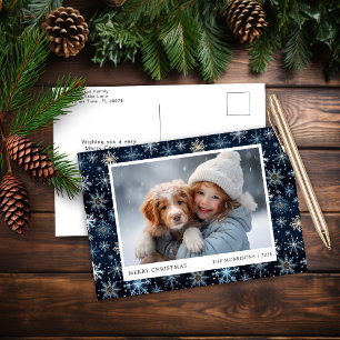 Tarjeta postal para Navidades fotográficos con cop