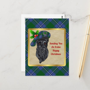 Tarjeta postal para Navidades Irvine Clan Badge y
