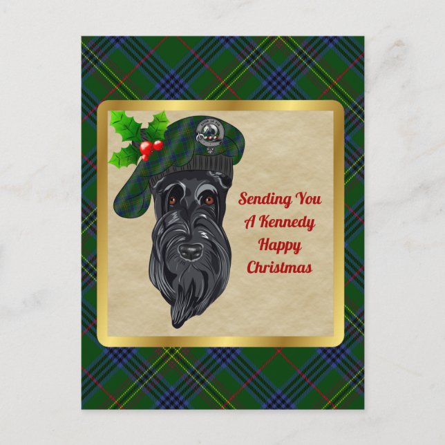 Tarjeta postal para Navidades Kennedy Clan Badge y (Anverso)