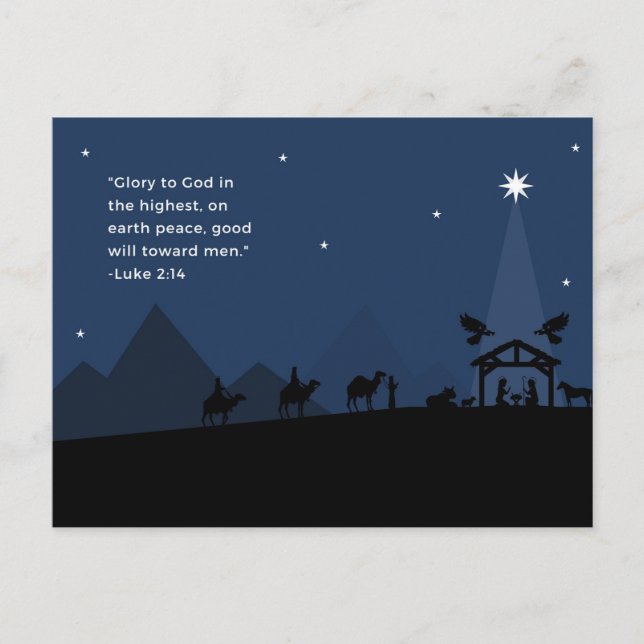Tarjeta postal para Navidades Luke 2:14 (Anverso)