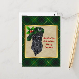 Tarjeta postal para Navidades MacArthur Clan Badge
