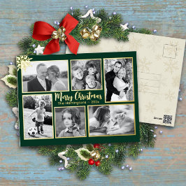 Tarjeta postal para Navidades multifotográficos de