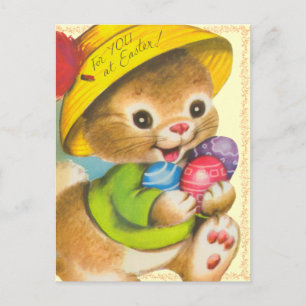 Tarjeta postal para niños de Pascua Vintage
