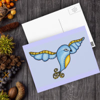 Tarjeta postal para pájaro en vuelo