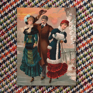 Tarjeta postal para patinadores de Central Park