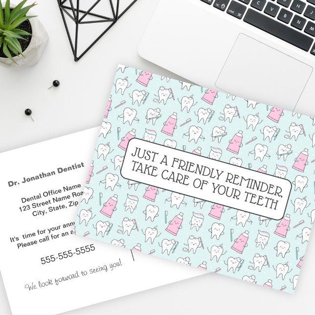 Tarjeta postal para recordatorio de citas dentales (Subido por el creador)