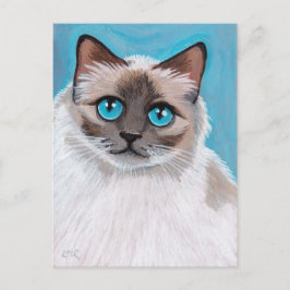 Tarjeta postal para retrato de gato de Blue Eyed R