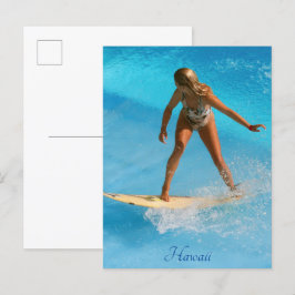 Tarjeta postal para surfistas de Hawaii