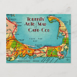 Tarjeta postal para turistas de Cape Cod