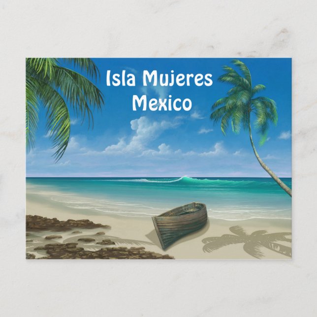 Tarjeta postal para vacaciones en playa tropical,  (Anverso)