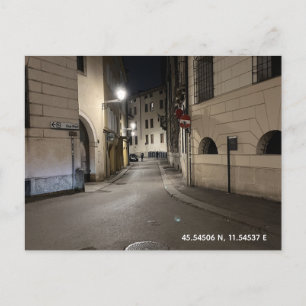 Tarjeta postal - Paseo nocturno en Vicenza, Italia