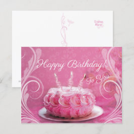 Tarjeta postal - Pastel de cumpleaños