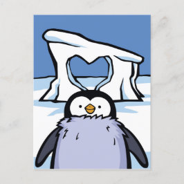 Tarjeta postal Penguin Chick Heart
