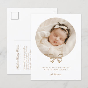 Tarjeta postal perfecta para el anuncio de nacimie