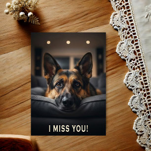 Tarjeta postal Perro Pastor Alemán Te Extraño