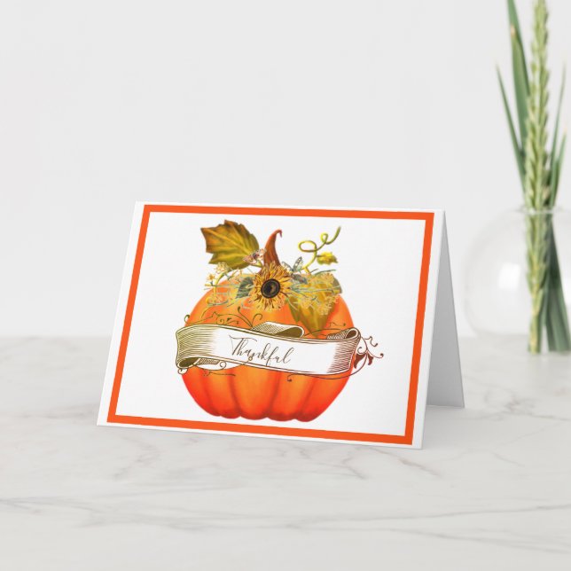 Tarjeta postal personalizable de calabaza de otoño (Anverso)