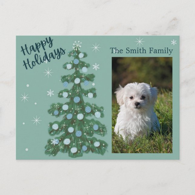 Tarjeta postal personalizable de Felices Fiestas (Anverso)
