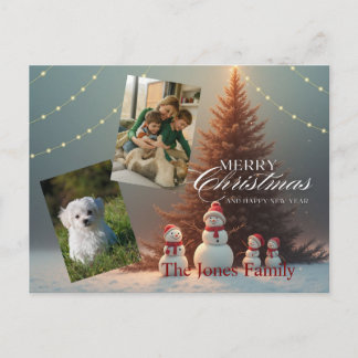 Tarjeta postal personalizable de Feliz Navidad con