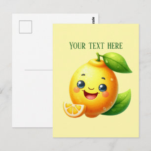 Tarjeta postal personalizable de limón fresco ador