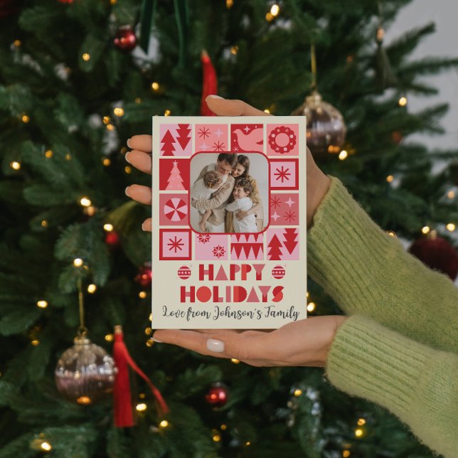 Tarjeta postal personalizable de Navidad Holiday C (Subido por el creador)