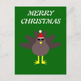 Tarjeta postal personalizable de pavo de Navidad l