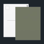 Tarjeta postal personalizable verde musgo<br><div class="desc">Esta postal de color verde musgo es tu lienzo en blanco para ideas audaces y comunicación hermosa. Con su tono terroso y equilibrado, se integra perfectamente en cualquier tema, desde bodas rústicas y envíos corporativos elegantes hasta eventos escolares, reuniones religiosas, anuncios de cumpleaños y campañas promocionales. Ya sea que estés...</div>