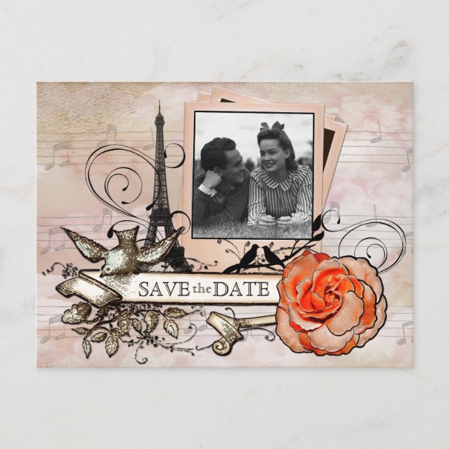 tarjeta postal personalizada con foto tema antiguo (Anverso)